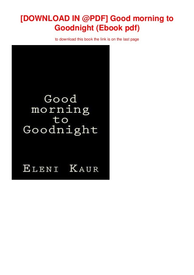 Good Morning Good Night Book Good Morning Good Night Book